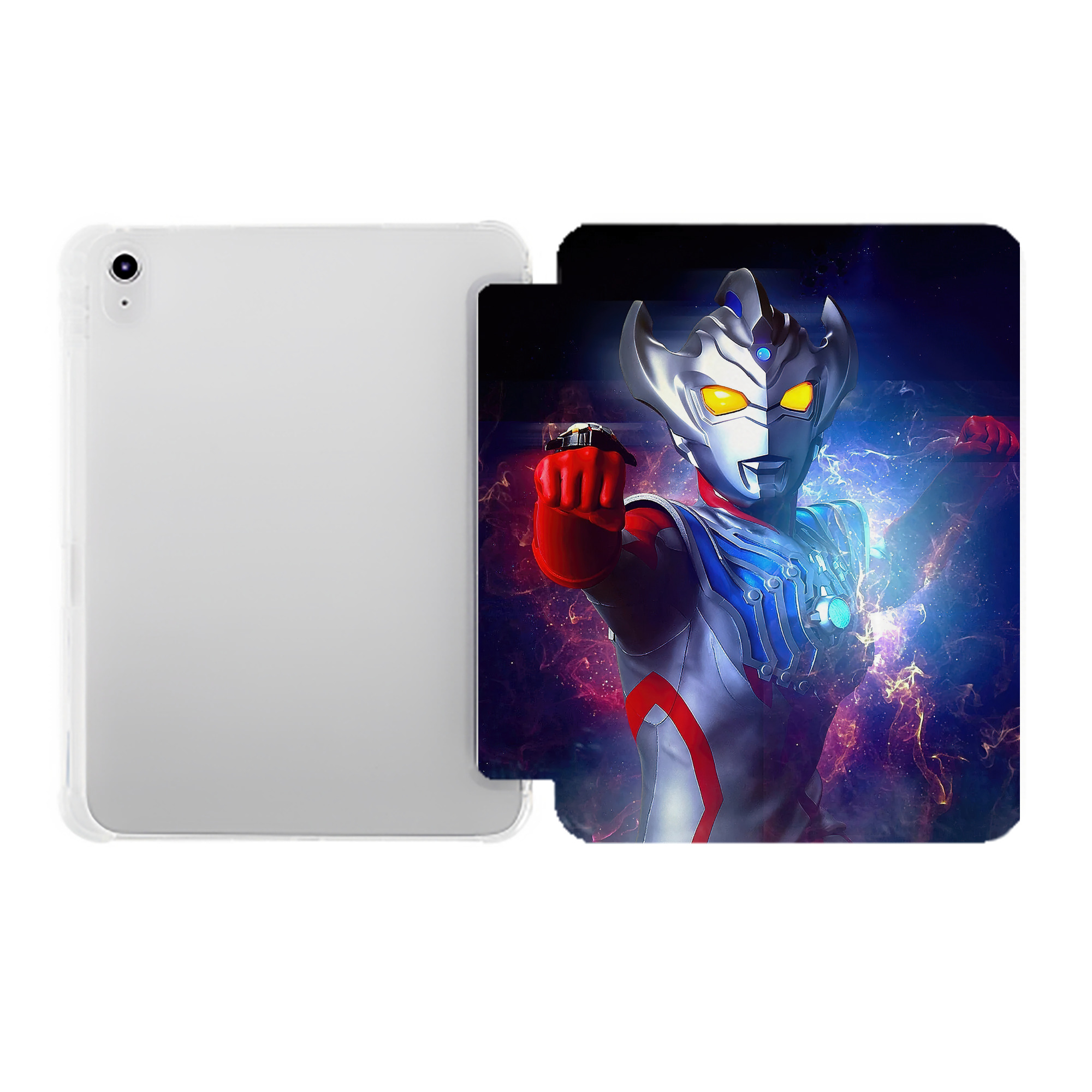 （画像用） ウルトラマン Ultraman IPad ケース ペン収納付き 三つ折りスタンド PUレザー×シリコン 対応機種9.5/10.5/10.9インチ
